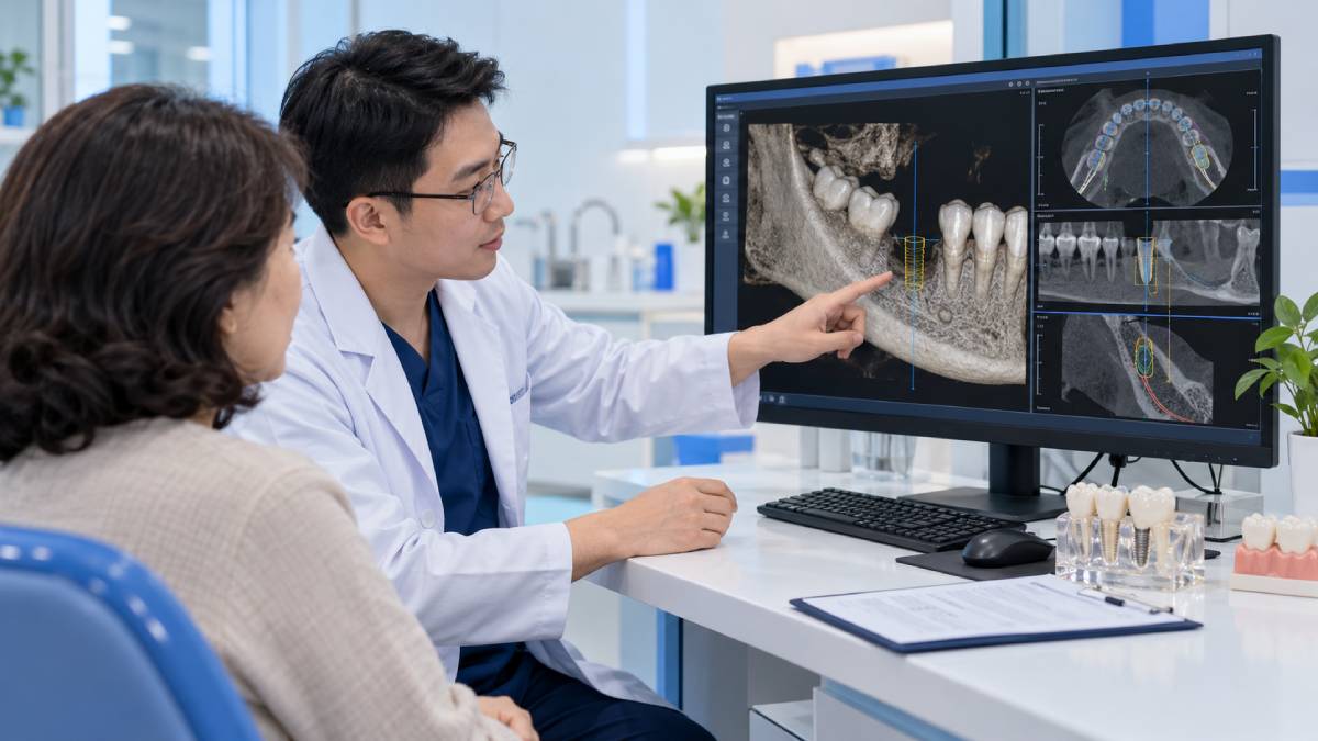 Phim CBCT giúp bác sĩ đánh giá hình thái xương và các cấu trúc giải phẫu liên quan trước khi xác định vị trí Implant.